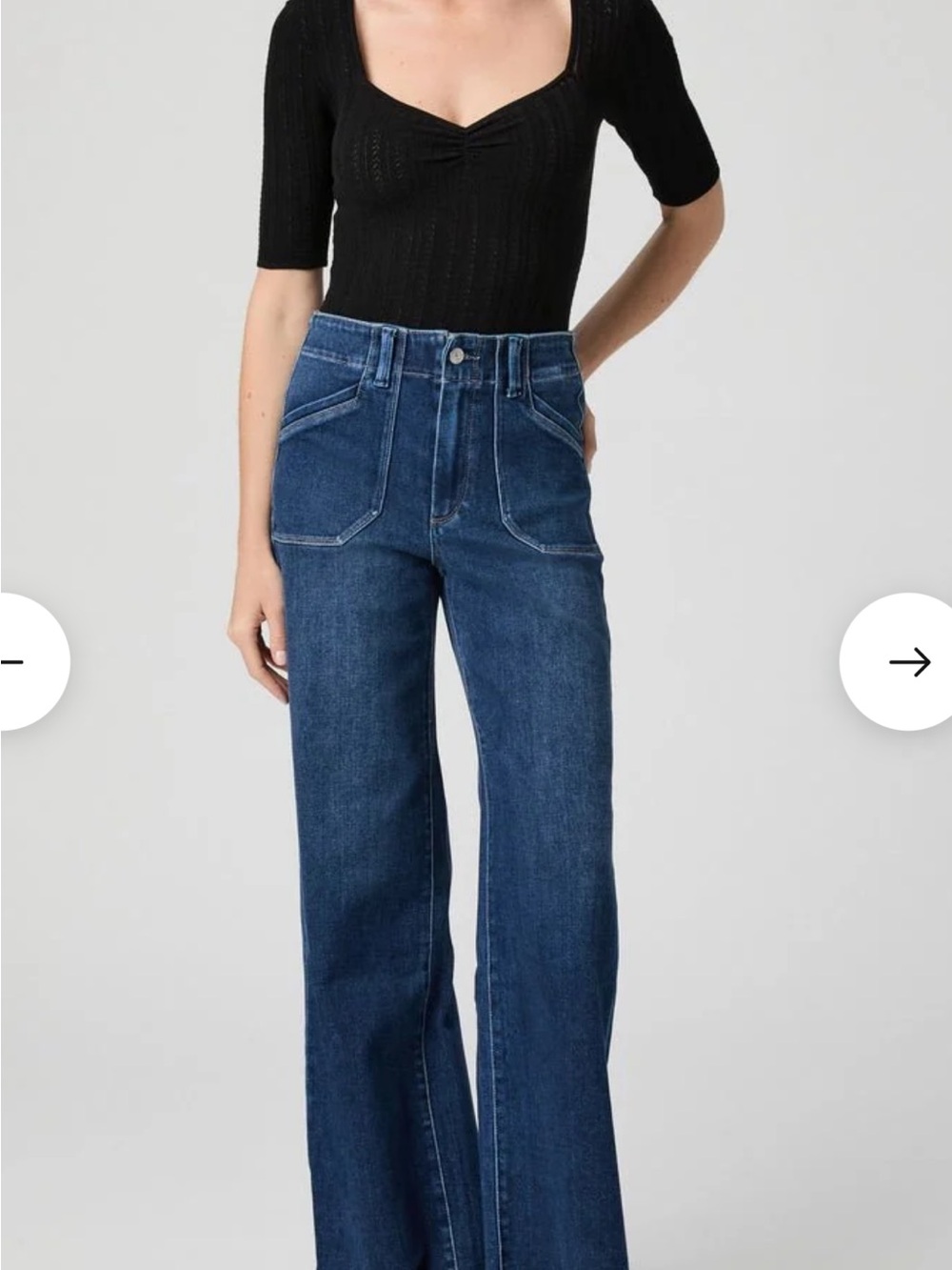 PAIGE Blue Anessa Wide-Leg Jeans